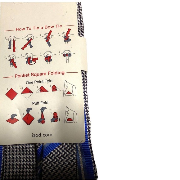IZOD Bow Tie & Pocket Square New with Tags - Picture 5 of 8